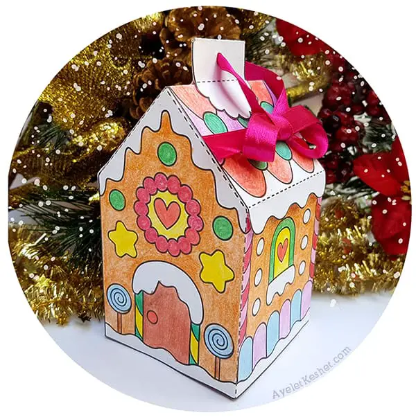 paper gingerbread house template printable