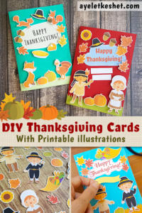 Craft tutorial: make DIY handmade Thanksgiving cards with free printable illustrations #DIY #Thanksgiving #handmade #papercraft