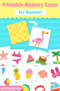 Free printable memory game / matching game for summer to make and play with kids | ayeletkeshet.com