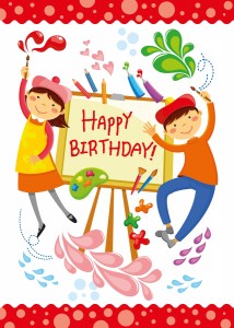Birthday Card - artistic kids